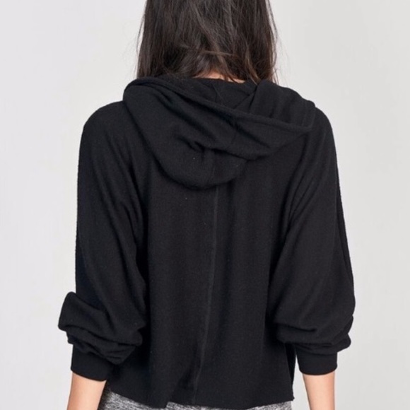 🆕S/M JOAH BROWN BLACK COCOON HOODIE LIGHTWEIGHT SMOOTH MODAL & SPANDEX VERSION - Picture 6 of 8